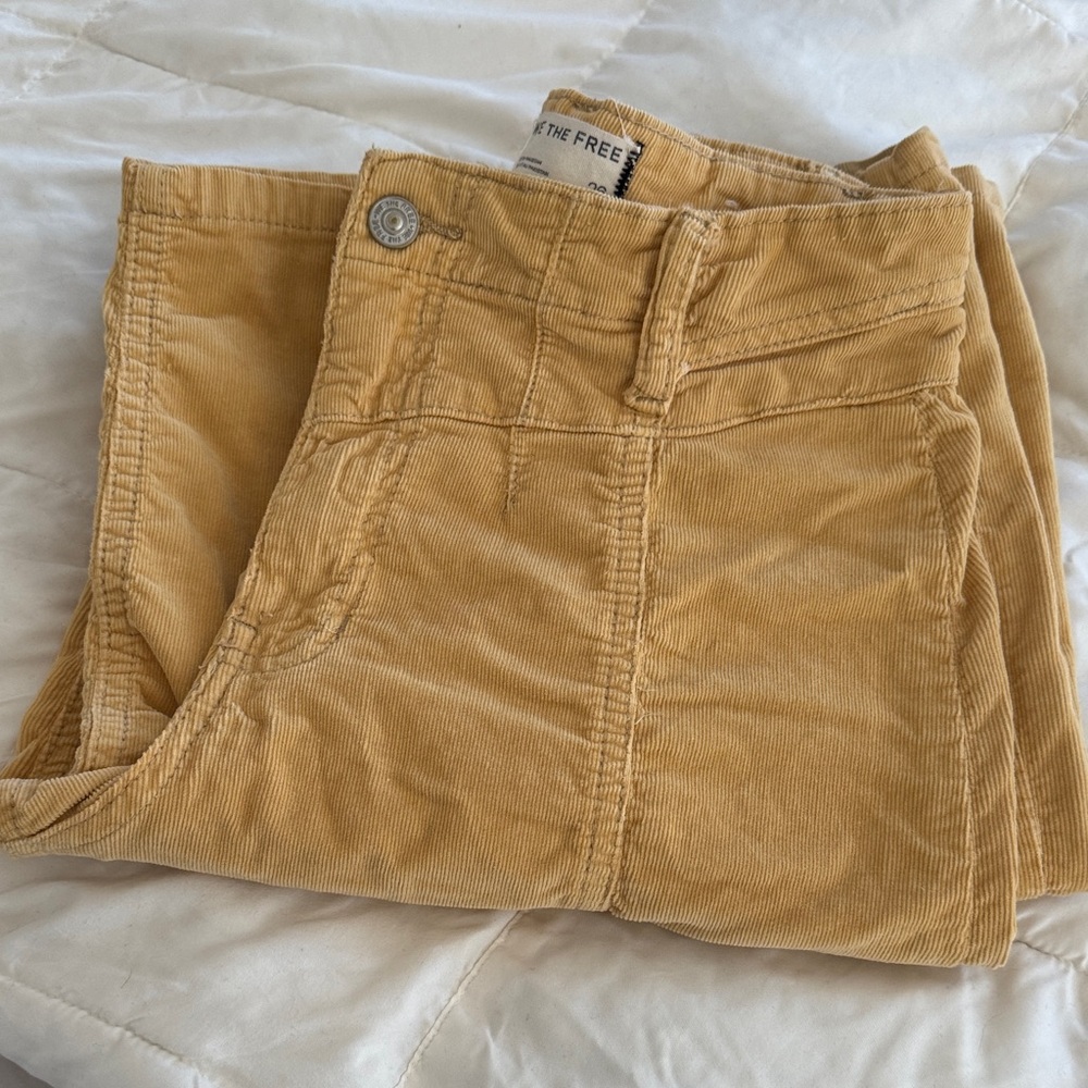 Free People Mustard Corduroy Bootcut Pants